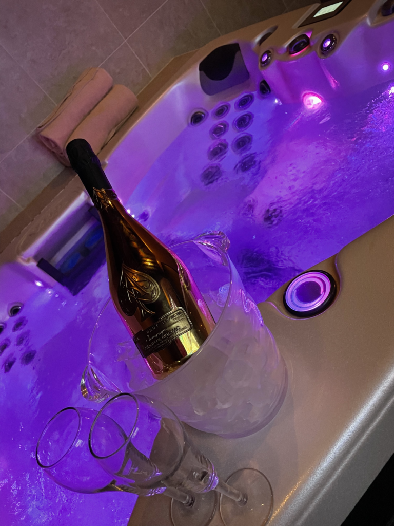 Cheetah champagne hot tub