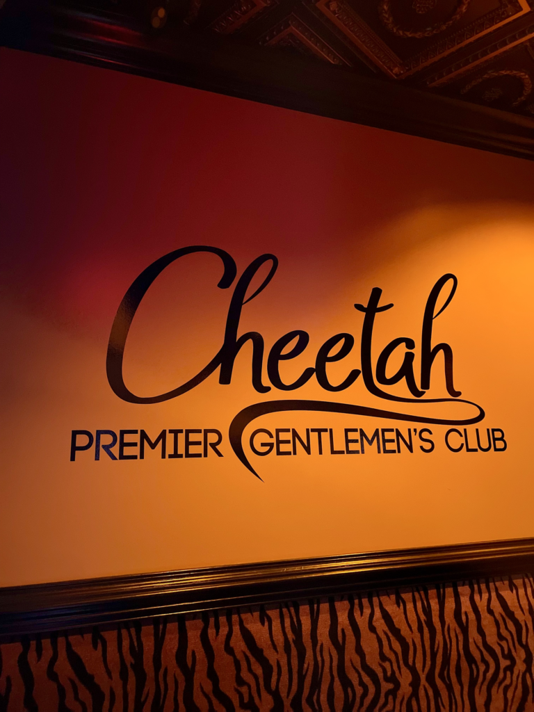 Cheetah indoor sign